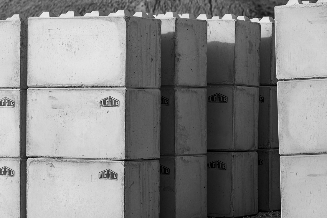 Inszenierung des Multi-VIGIROCS-Betonblocks